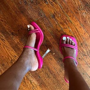 Schutz pink high heeled sandals